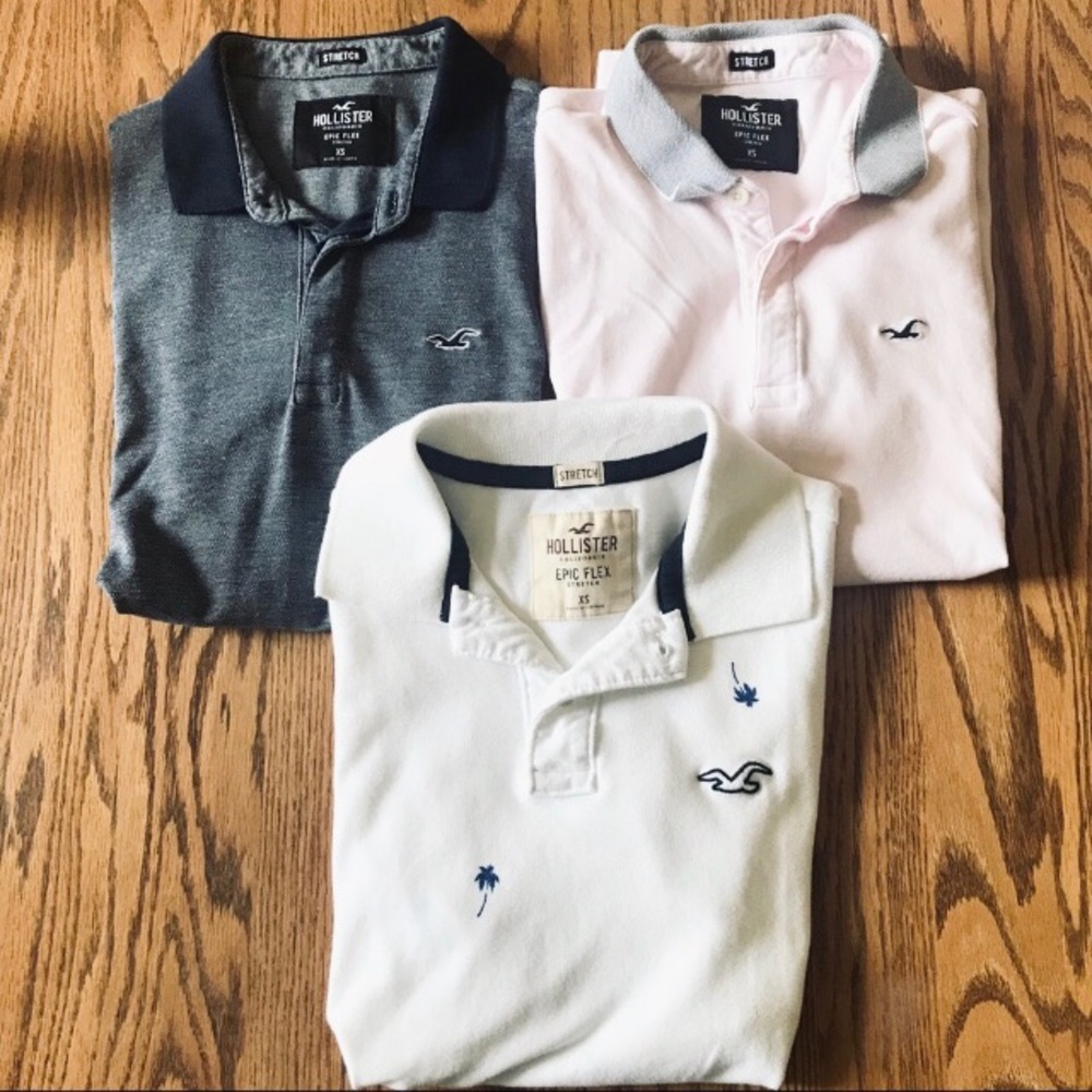 Set of 3 Hollister Men’s XS Polos Collared